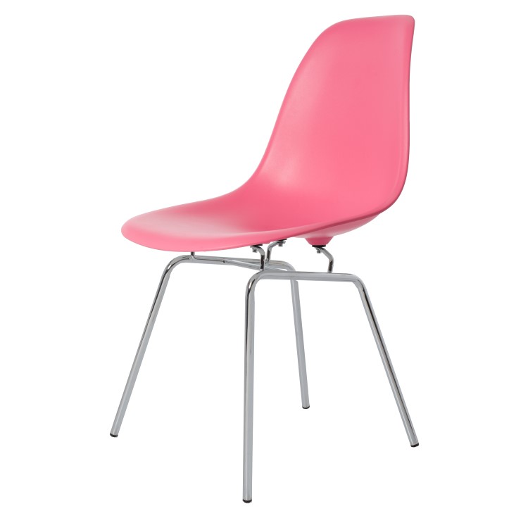 Charles Eames style, Chaise de salle à manger DSX mat PP rose clair