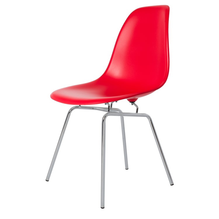 Charles Eames style, Chaise de salle à manger DSX mat PP rouge