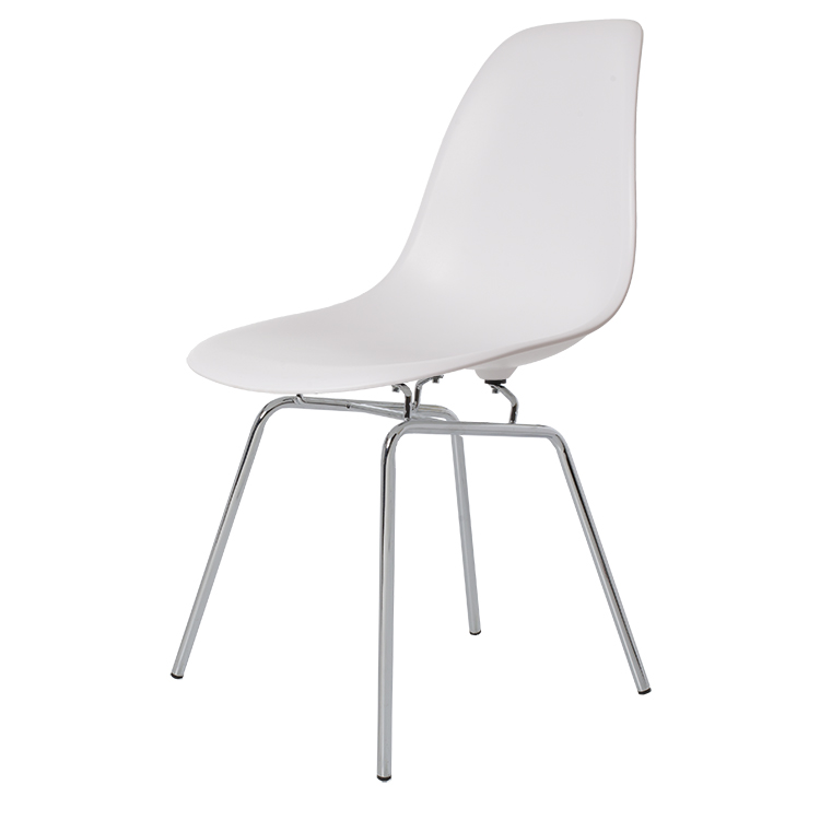 Charles Eames style, Chaise de salle à manger DSX mat PP blanc