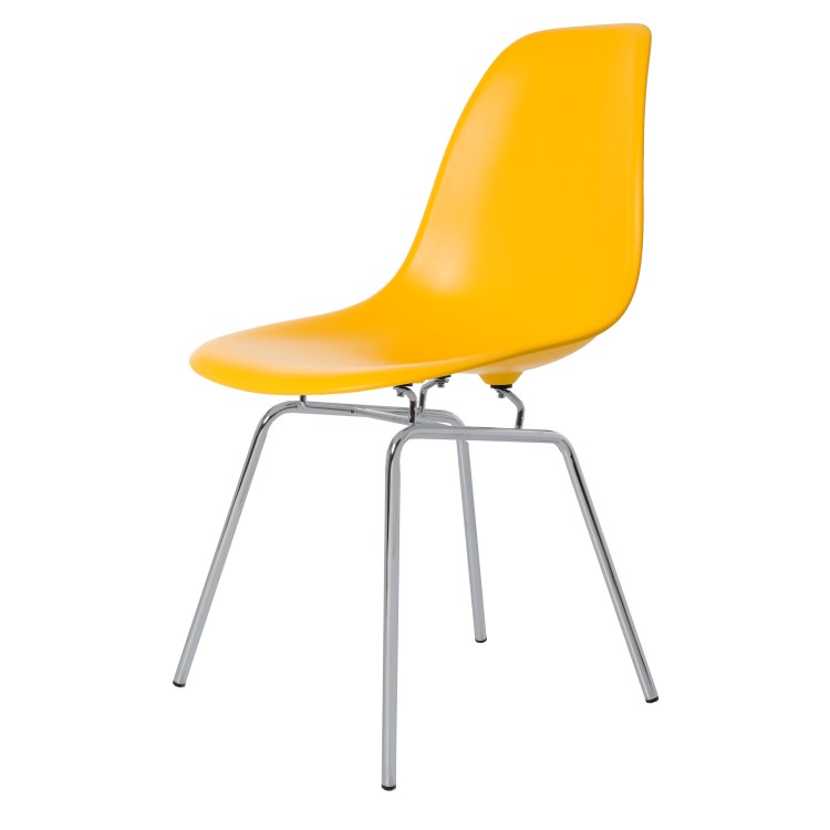 Charles Eames style, Chaise de salle à manger DSX mat PP jaune