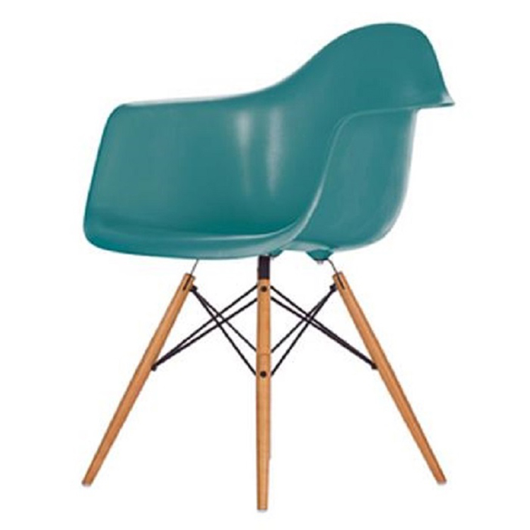 Charles Eames style, Chaise de salle à manger DAW PP bleu océan