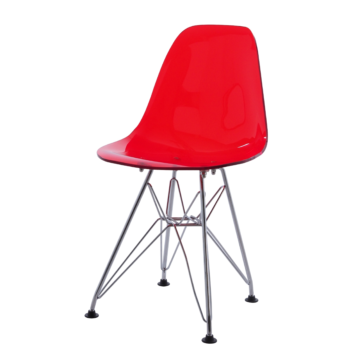 Charles Eames style, Chaise pour enfants DSR Enfants rouge transparent