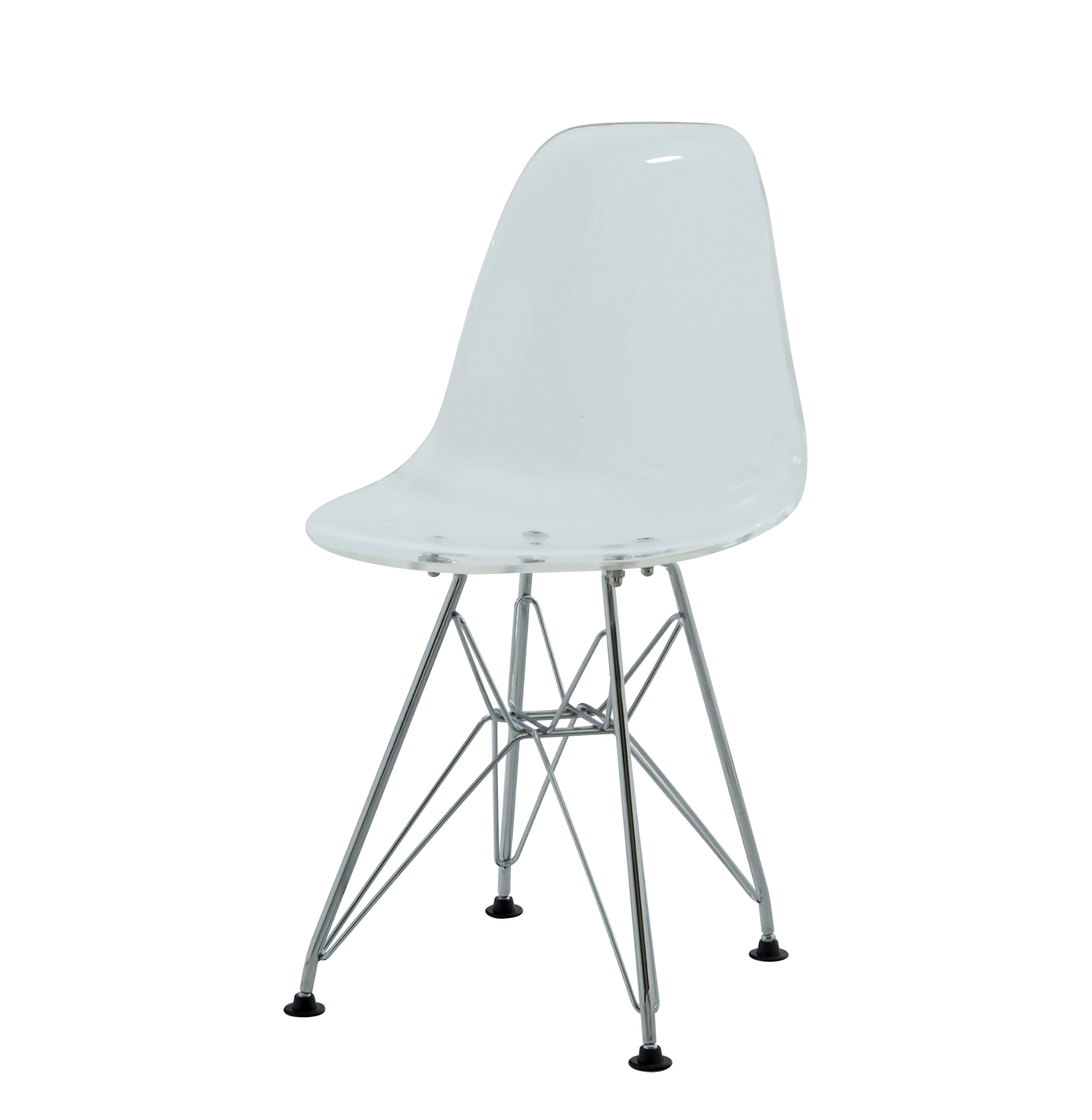 Charles Eames style, Chaise pour enfants DSR Enfants blanc transparent