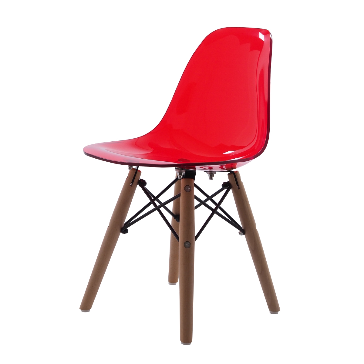 Charles Eames style, Chaise pour enfants DSW Enfants rouge transparent