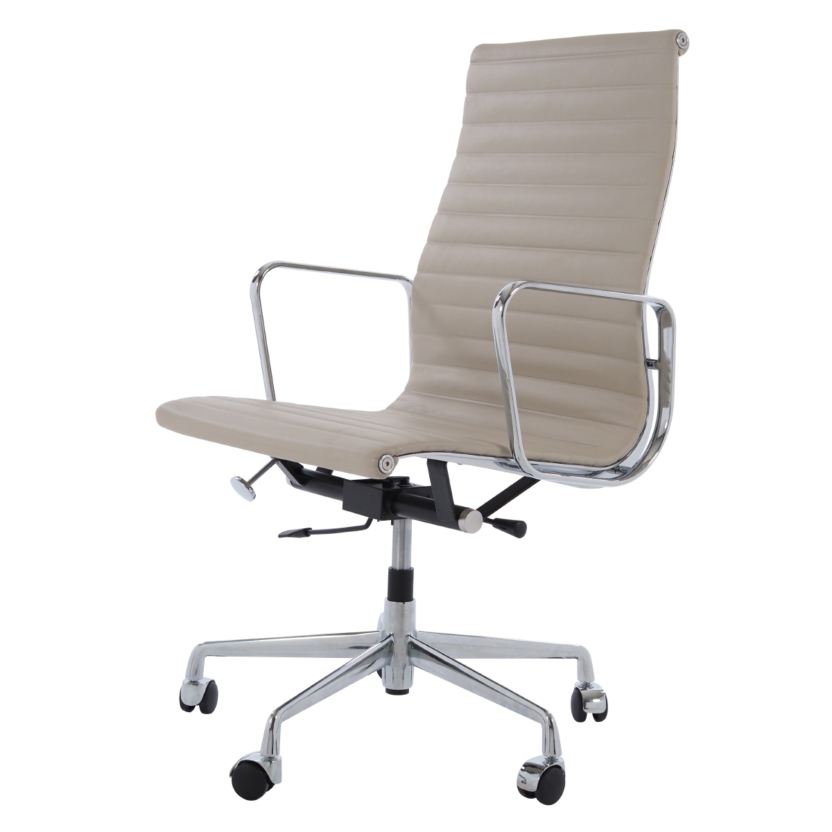 Charles Eames style, Chaise de bureau EA119 cuir gris