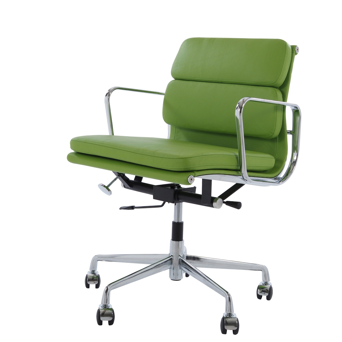 Charles Eames style, Chaise de bureau EA217 cuir vert
