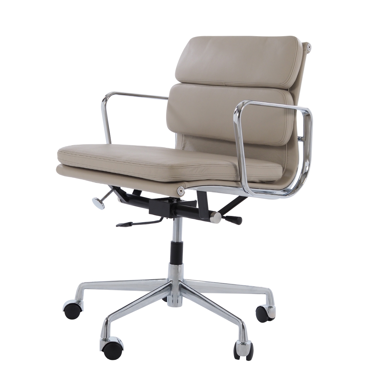 Charles Eames style, Chaise de bureau EA217 cuir gris