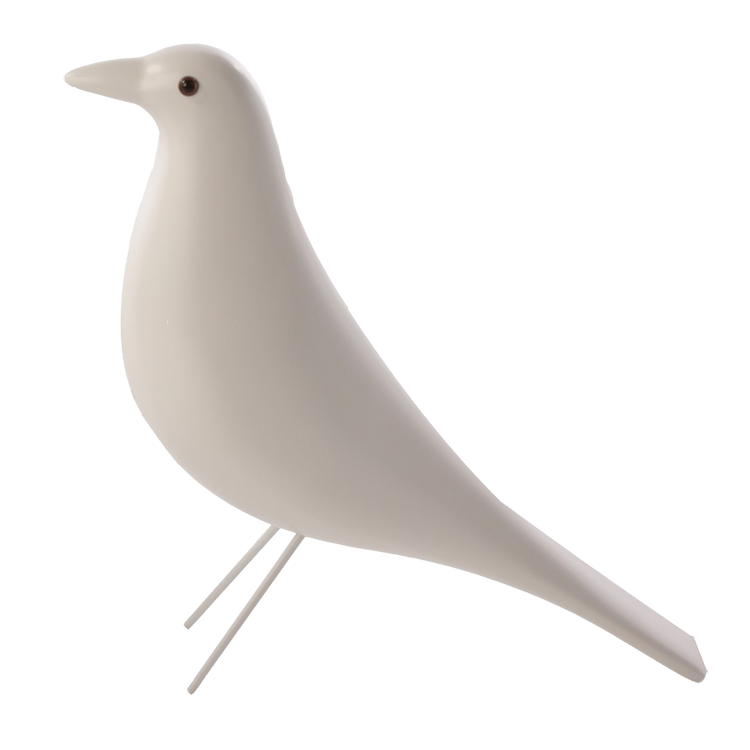 Charles Eames style, Décoration Oiseau domestique blanc