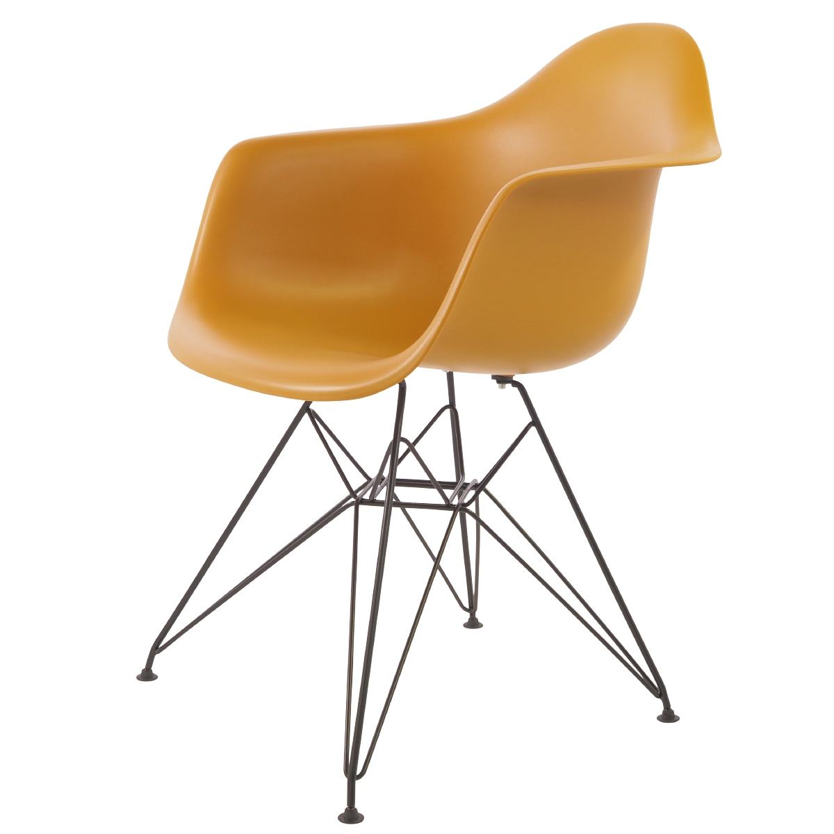 Charles Eames style, Chaise de salle à manger DAR cadre noir PP gingembre