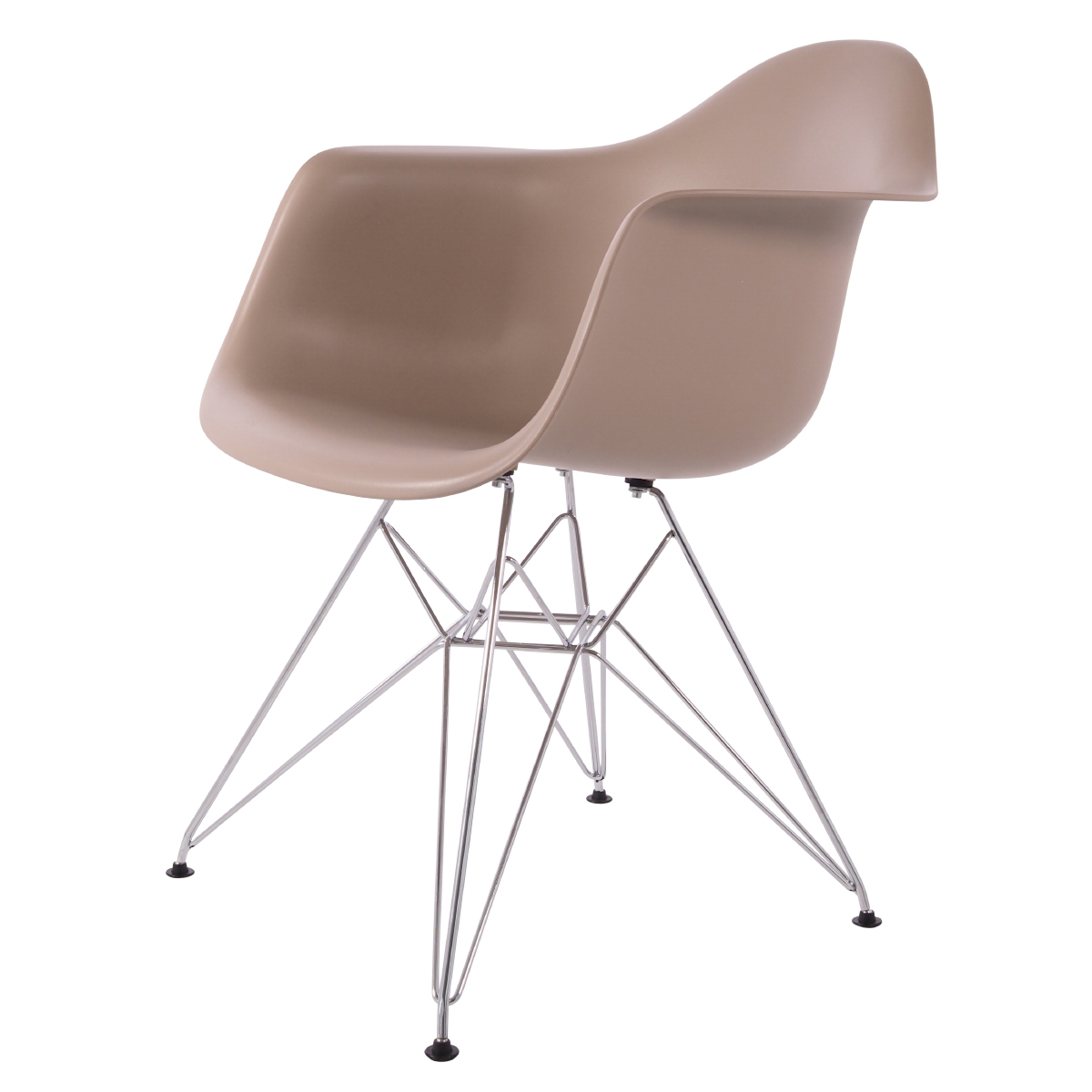 Charles Eames style, Chaise de salle à manger DAR mat PP choco clair