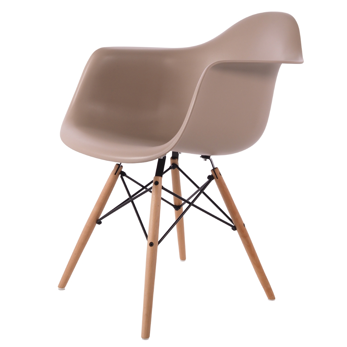 Charles Eames style, Chaise de salle à manger DAW PP choco clair