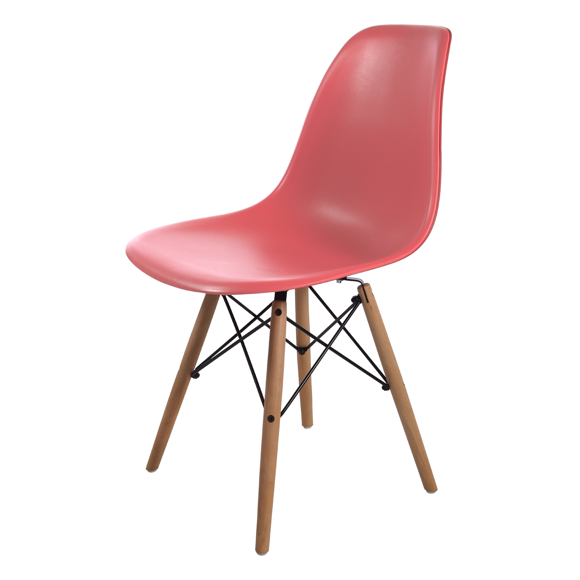 Charles Eames style, Chaise de salle à manger DSW mat PP rose corail