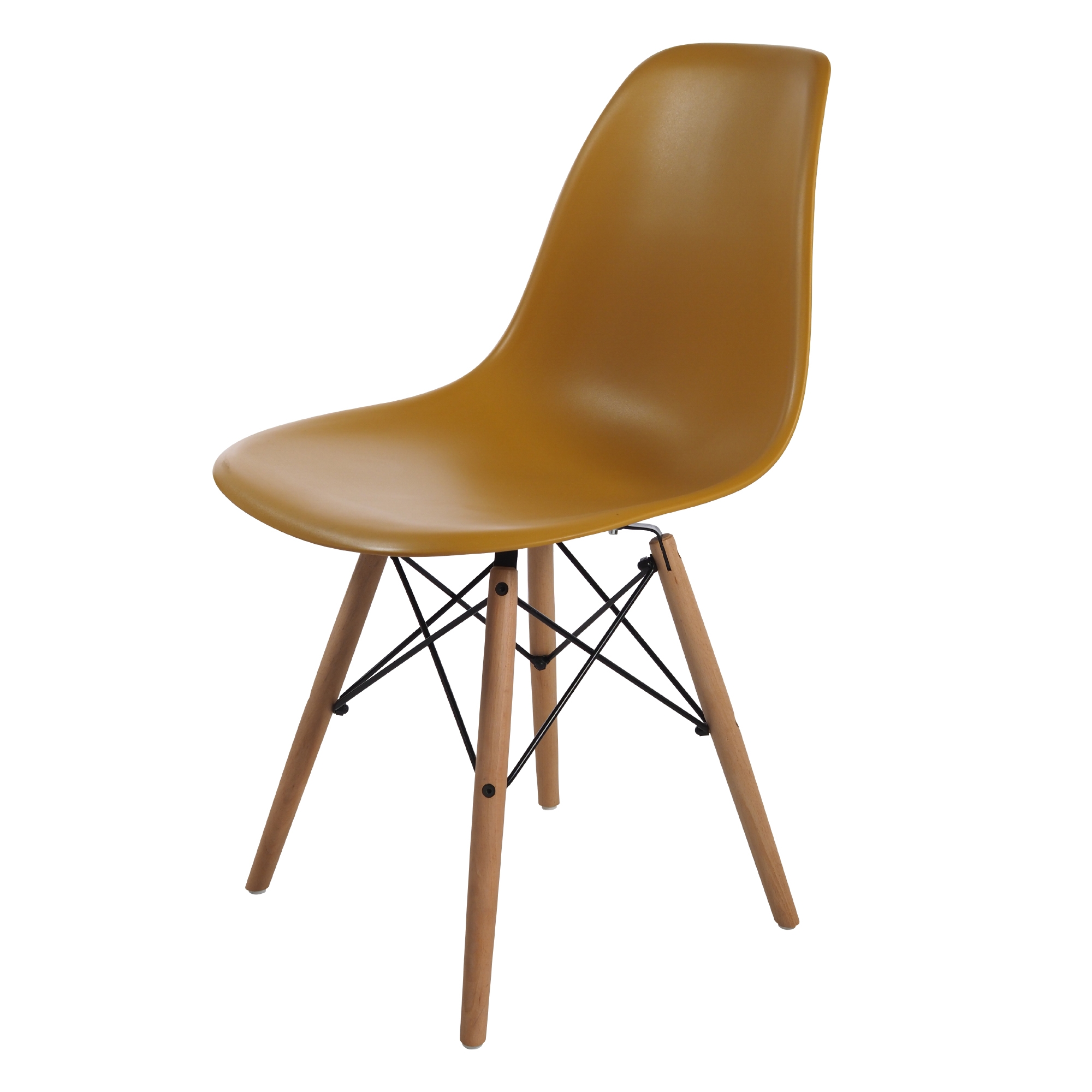 Charles Eames style, Chaise de salle à manger DSW mat PP gingembre