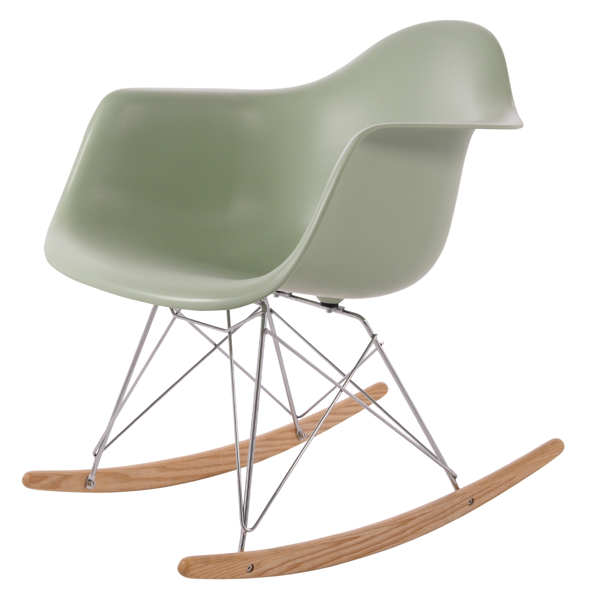 Charles Eames style, Fauteuil à bascule RAR Cadre chrome PP mint